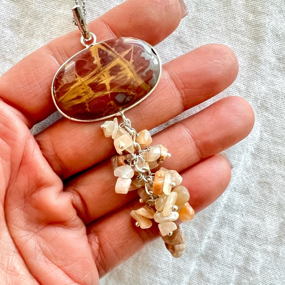 925 *FLAW* Vitality Stone Mookaite Jasper Necklace Pendant